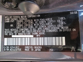 2008 TOYOTA 4RUNNER LIMITED METALLIC GRAY 4.0L AT 2WD Z16291